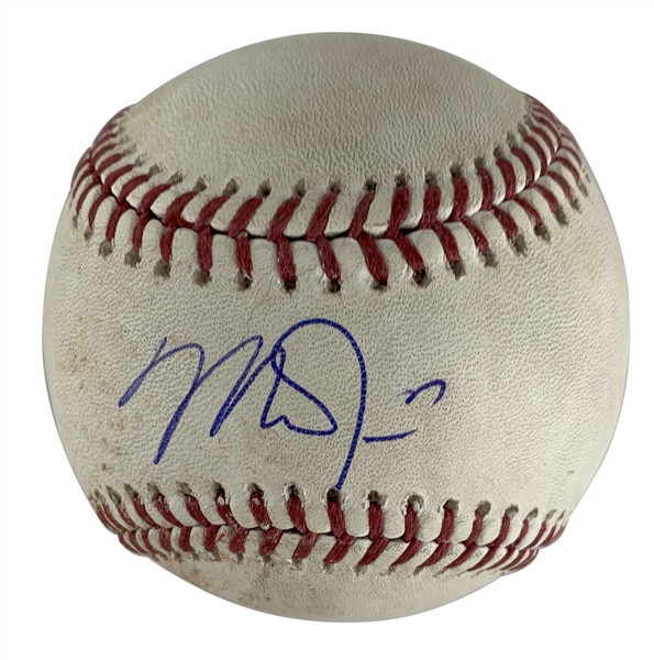 Mike Trout Signed & Game Used OML Baseball - Ball Pitched to Trout! (PSA/DNA & MLB)