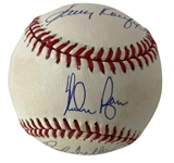 Nolan Ryan, Bob Feller & Sandy Koufax Multi-Signed OAL Baseball (Beckett/BAS)