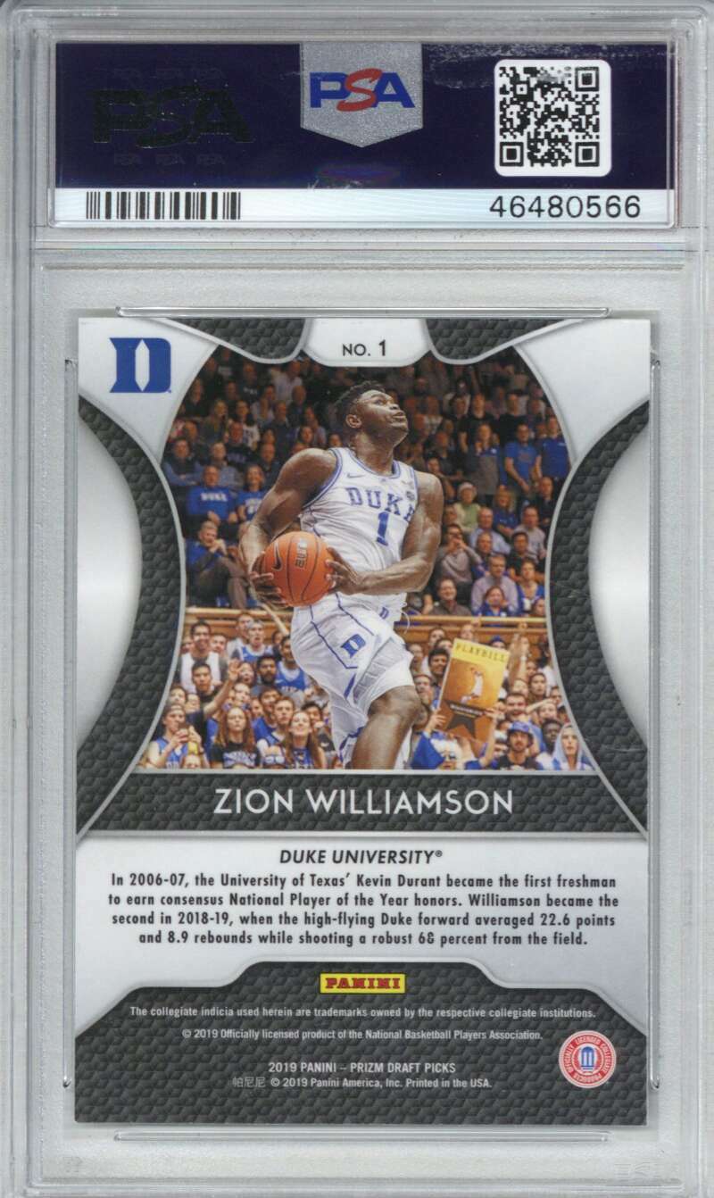 Lot Detail Zion Williamson 2019 Panini Prizm DP 1 Rookie Card (PSA