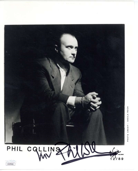 Phil Collins Signed 8" x 10" Promotional Photograph (JSA)