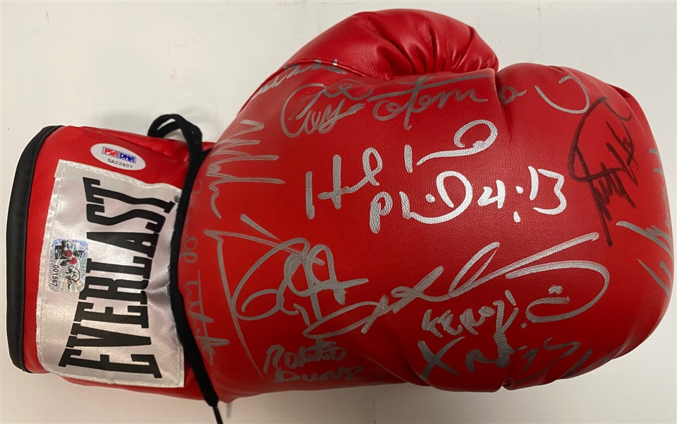 Boxing Champion Legends Multi-Signed Boxing Glove w/ Tyson, Holyfield, Foreman & Others! (PSA/DNA)