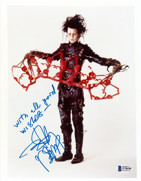 Johnny Depp In-Person Signed & Inscribed 8" x 10" Color Photo from "Edward Scissorhands" (Beckett/BAS COA)