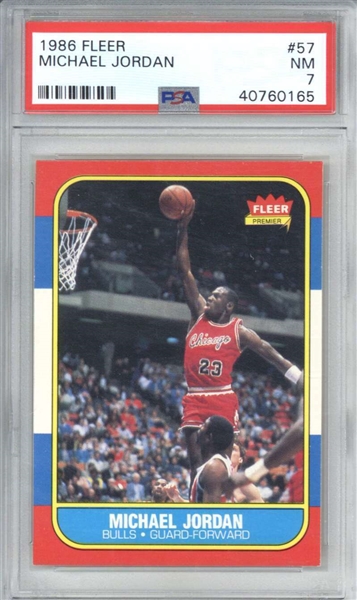Michael Jordan 1986-87 Fleer #57 Rookie Card (PSA Graded NM 7)