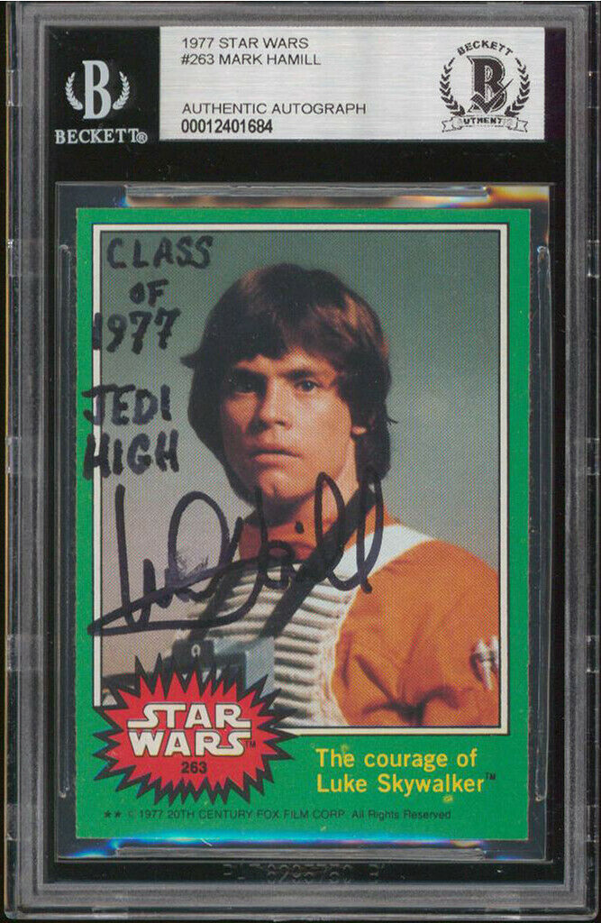 Lot Detail - Mark Hamill Signed 1977 Topps Star Wars #263 Trading Card ...