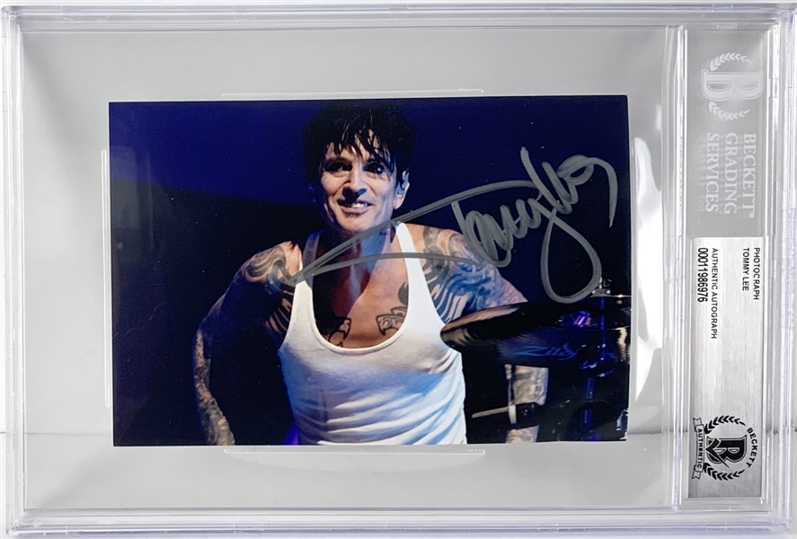 Motley Crue: Tommy Lee Signed 4" x 6" Color Photo (Beckett/BAS Encapsulated)