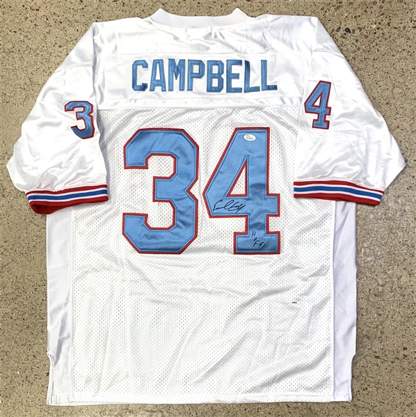 Earl Campbell Lot of Two (2) Signed Jerseys Incl. Houston Oilers and Texas Longhorns (JSA)