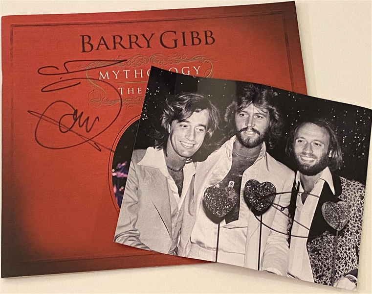 Bee Gee’s: Barry Gibb In-Person Signed Tour Book and Signed Photo LOT of 2 (Beckett/BAS Guaranteed)