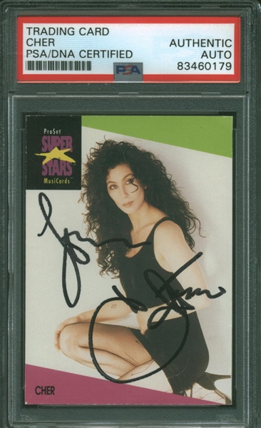 Cher Signed Trading Card (PSA/DNA Encapsulated)