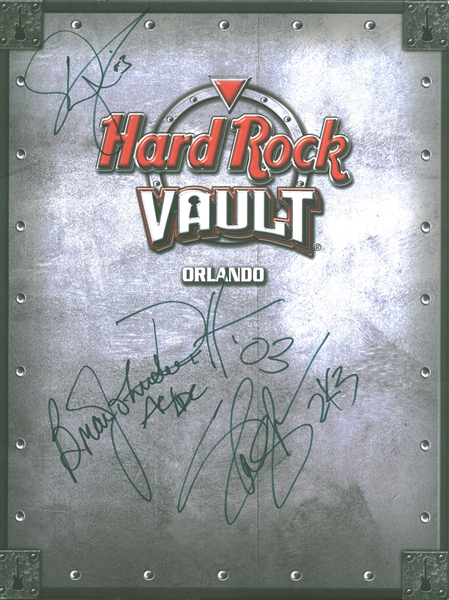 Rock Greats Signed Press Envelope w/ Slash, Brian Johnson, Duff and Dee Snider (Beckett/BAS)