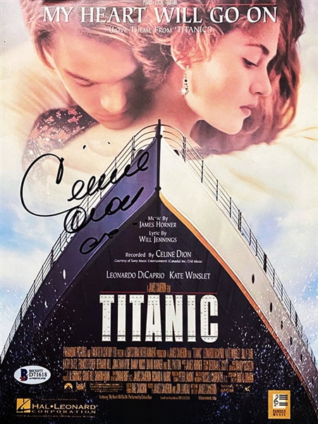 Celine Dion Signed Sheet Music for "My Heart Will Go On" (Theme for Titanic)(Beckett/BAS COA)