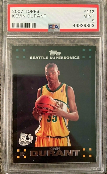 2007-08 Topps #112 Kevin Durant Rookie Card :: PSA MINT 9