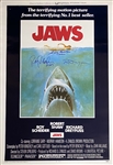 Iconic “Jaws” Cast-Signed 27” x 40” Reprint Poster Including Roy Scheider & Ricard Dreyfuss (3 Sigs) (BAS Guaranteed)