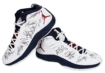 2012 "Dream Team" USA Mens Basketball Team Dual Signed Air Jordan Shoes with Kobe, Lebron, Durant, etc. (JSA)