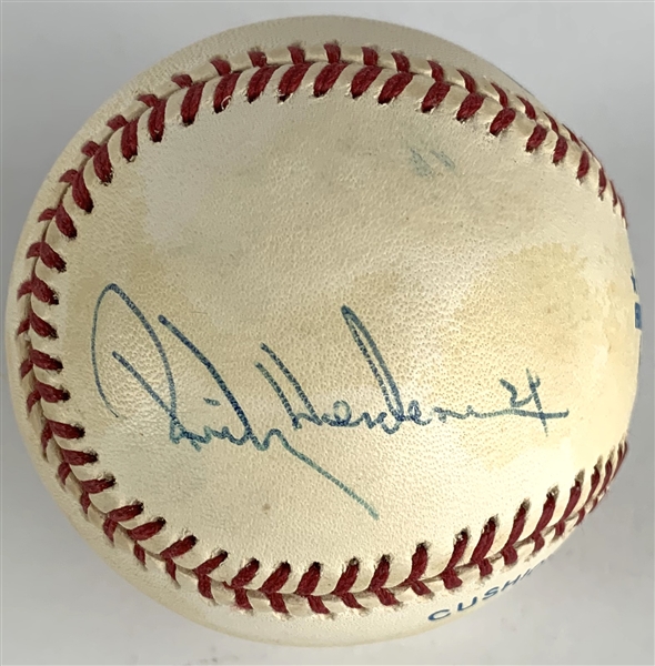 Rickey Henderson Single Signed OAL Baseball (Al Clark Collection)(Beckett/BAS Guaranteed)
