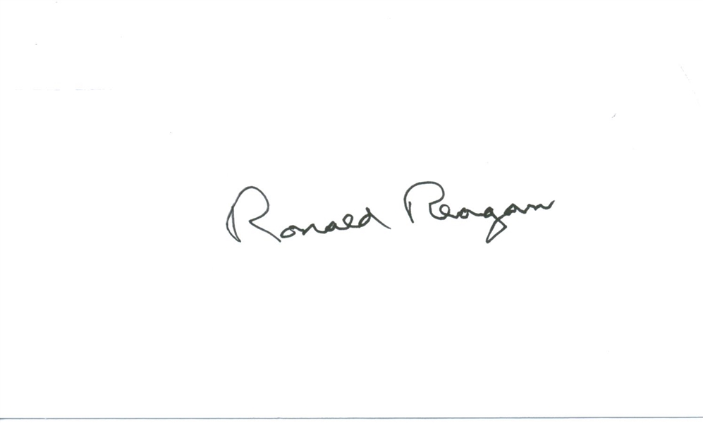 Ronald Reagan Signed 5" x 3" Index Card (JSA LOA)
