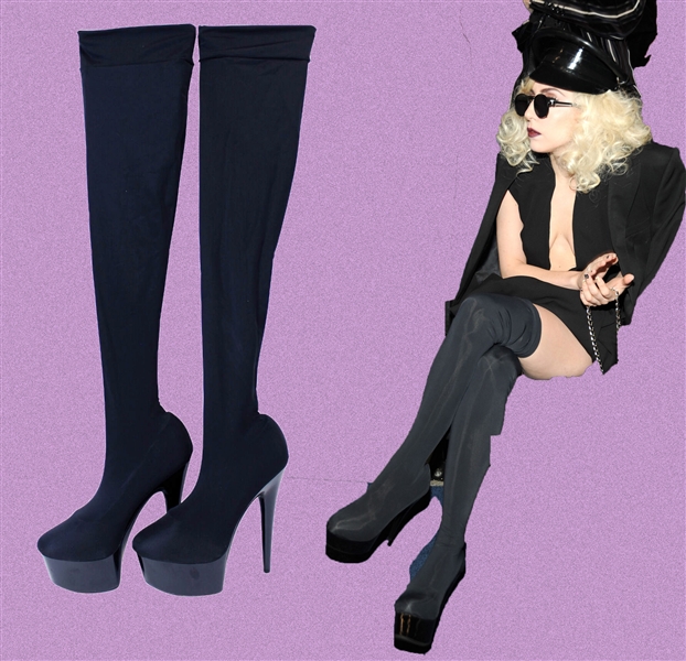 Lady Gaga Personally Worn Thigh-High Stiletto Boots from 2009 American Music Awards (Photomatched & LA Archives COA)
