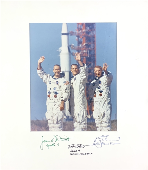Apollo 9 Crew Signed 11" x 14" Photo Mount with Superb Autographs! (Beckett/BAS Guaranteed)