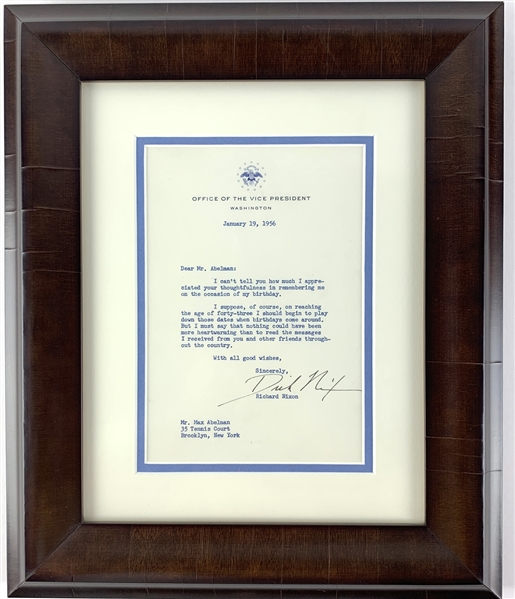 President Richard Nixon Typed Signed Letter as Vice President (1956)(PSA/DNA ACOA)(Beckett/BAS Guaranteed)