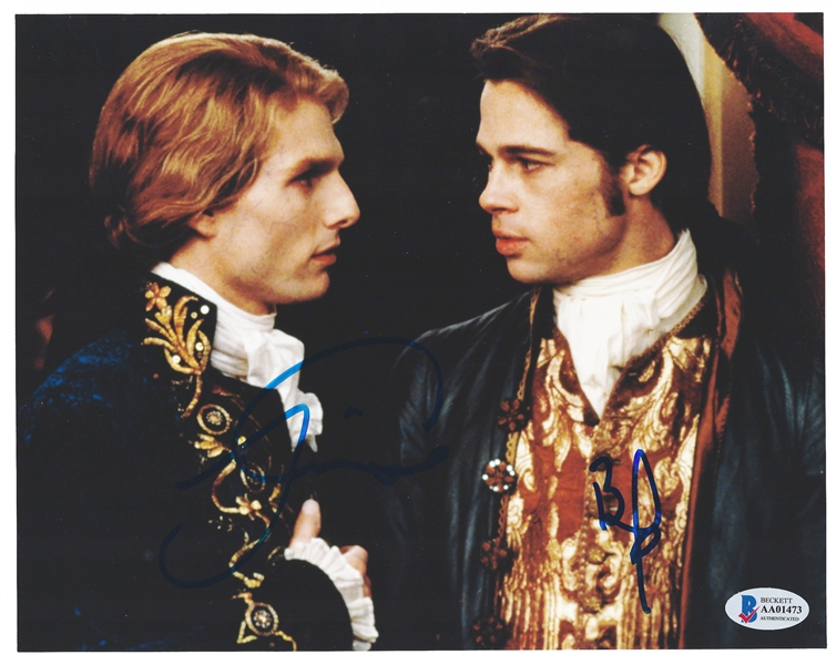 Interview with A Vampire: Tom Cruise & Brad Pitt Dual Signed 8" x 10" Color Photo (Beckett/BAS LOA)