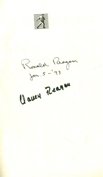 Ronald Reagan and Nancy Reagan Dual Signed copy of "An American Life" the autobiography of the former President (JSA)