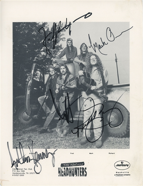 The Kentucky Headhunters Group Signed 8” x 10” Official Fan Club Photo (5 Sigs)