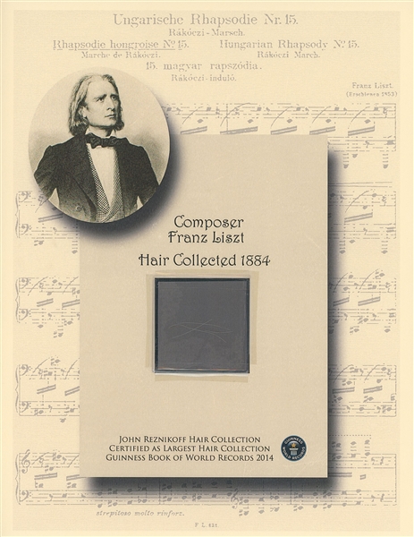 Composer Franz Liszt Collection of Hair Strands From Late in His Life (John Reznikoff/University Archives COA)