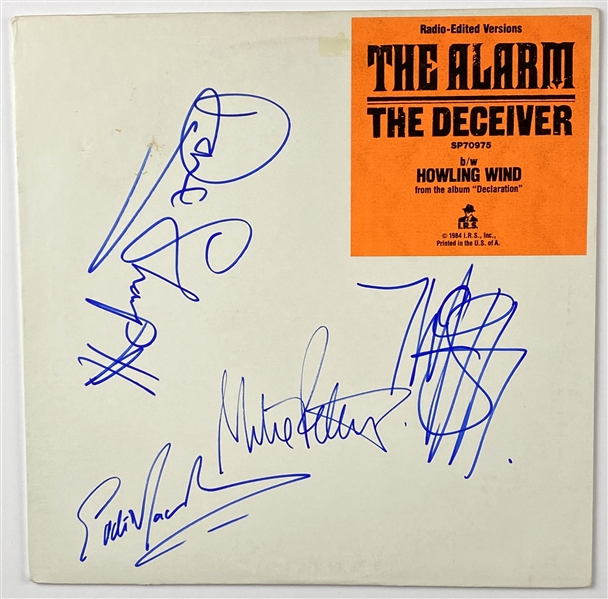 The Alarm In-Person Original Lineup Group Signed “The Deceiver” 12” Promo Single Record (4 Sigs) (John Brennan Collection) (BAS Guaranteed)