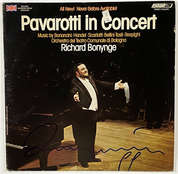 Luciano Pavarotti In-Person Signed “Pavarotti in Concert” Album Record (John Brennan Collection) (BAS Guaranteed)