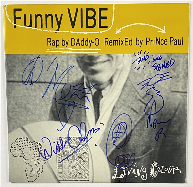 Living Colour In-Person Group Signed “Funny Vibe” 12” Single Record (4 Sigs) (John Brennan Collection) (BAS Guaranteed)