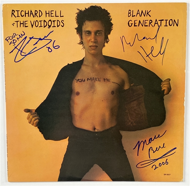 Richard Hell & The Voidoids In-Person Group Signed “Blank Generation” Album Record (3 Sigs) (John Brennan Collection) (BAS Guaranteed)