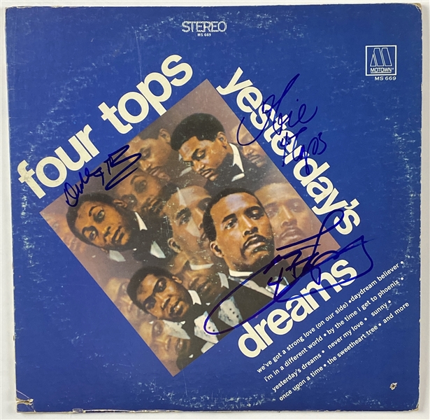Four Tops In-Person Group Signed “Yesterday’s Dreams” Record Album (3 Sigs) (John Brennan Collection) (BAS Guaranteed)