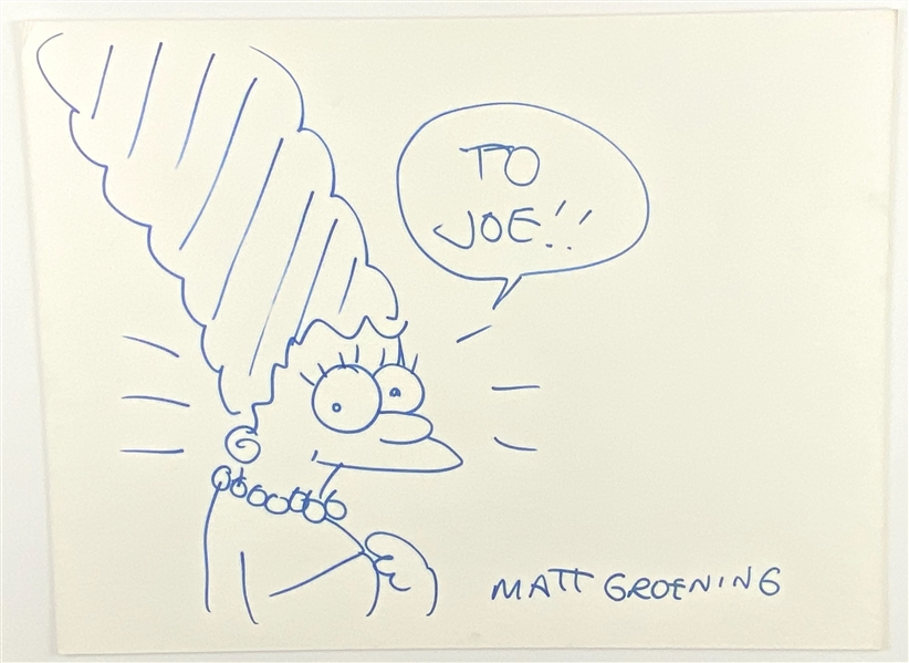 The Simpsons: Matt Groening 20” x 14.75” Oversized Hand-Drawn and Signed Sketch (John Brennan Collection) (BAS Guaranteed)
