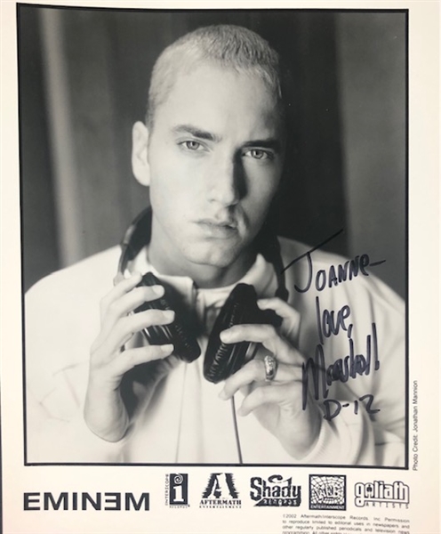 Eminem: Slim Shady Vintage Signed & Inscribed "D-12" B&W 8" x 10" Promotional Photograph Photograph (Beckett/BAS) 