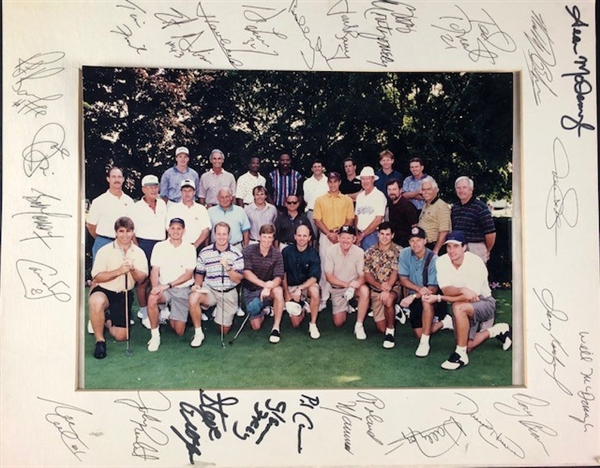 Multi Celebrity Signed Matted Photo from the Ballymeade Golf Invitational, 26 Sigs Include: Sandy Koufax, Glenn Frey, Ray Bourque, Joe Pesci, Bobby Orr, and more!