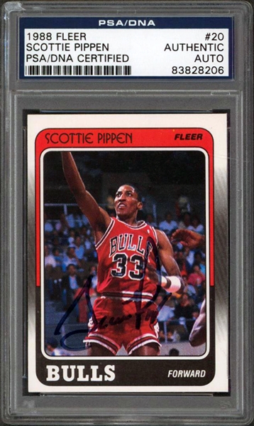 Scottie Pippen Signed 1988 Fleer Rookie Card (PSA/DNA)