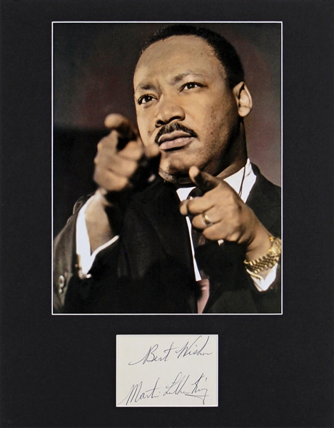 Martin Luther King Jr Superb Autograph in Matted Display (BAS)