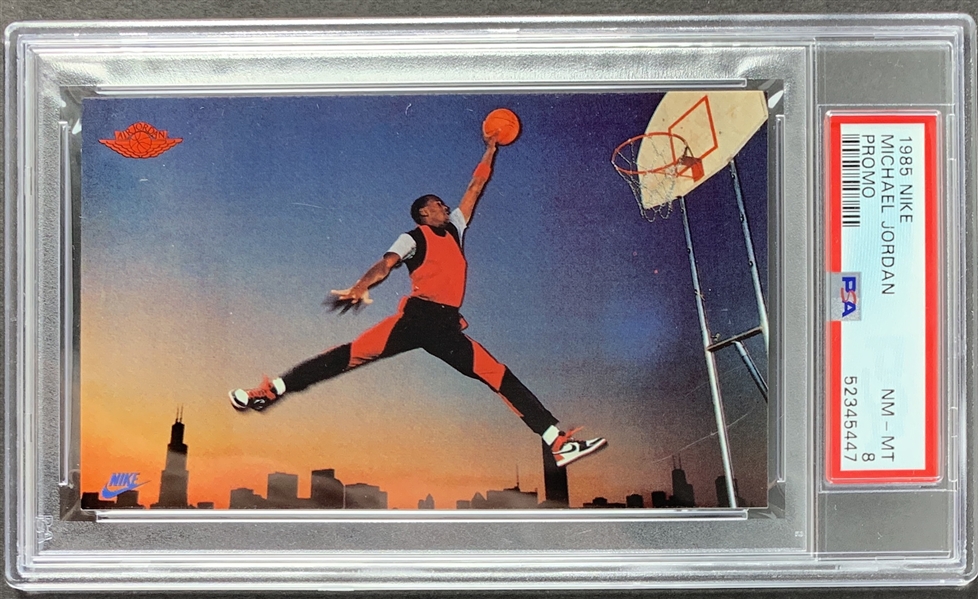 1985 Nike Michael Jordan Promotional Rookie Card RC :: PSA NM-MT 8