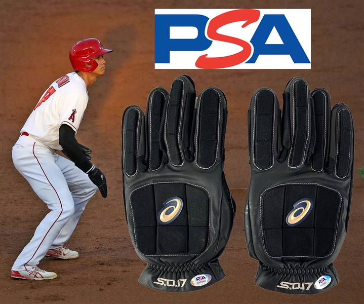 Shohei Ohtani 2020 Game Worn & Signed Base Running Gloves (PSA/DNA COAs)