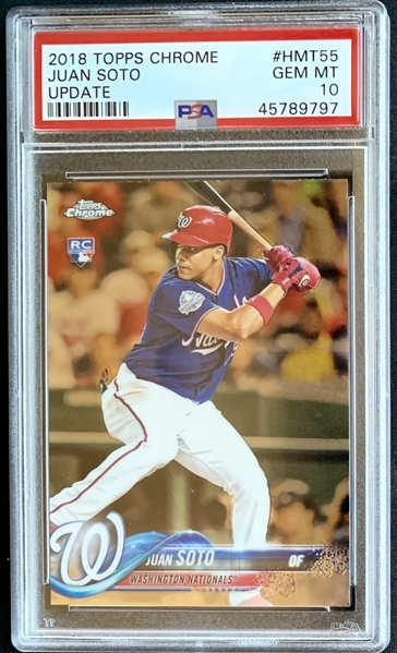 2018 Juan Soto Topps Chrome Update Rookie Card #HMT55 - PSA GEM MINT 10