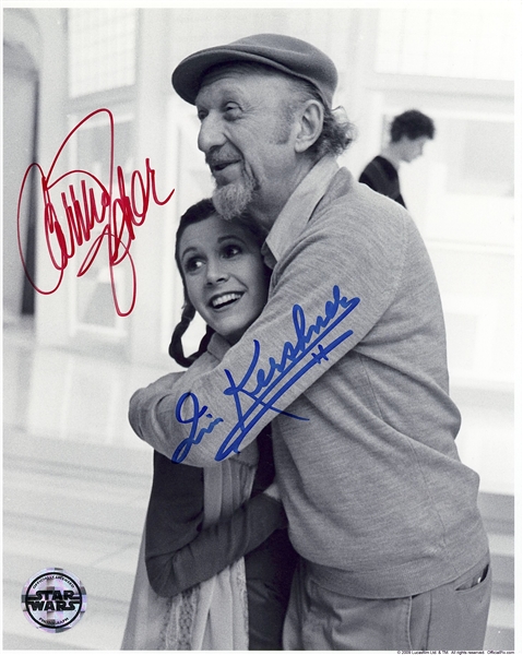 Star Wars: Carrie Fisher & Irvin Kershner 8” x 10” Behind-the-Scenes Signed Photo from “The Empire Strikes Back” (Beckett/BAS Guaranteed)