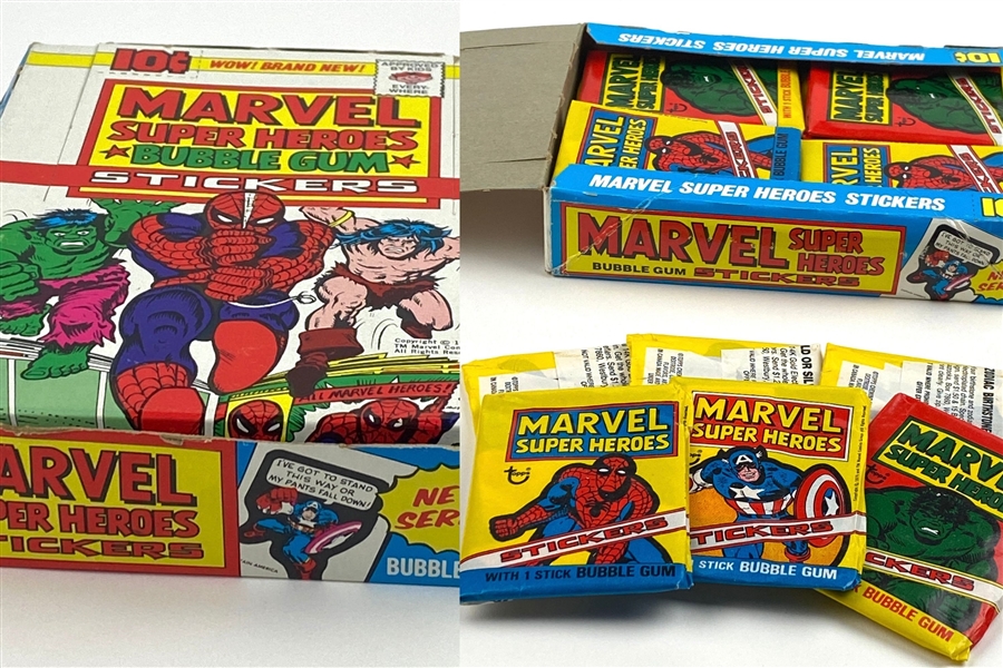 Topps 1976 Marvel Super Heroes Stickers Wax Box (36 Unopened Packs) 