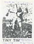 Tiny Tim Signed & Inscribed 8.5 x 11 Paperstock Photo (Beckett/BAS)