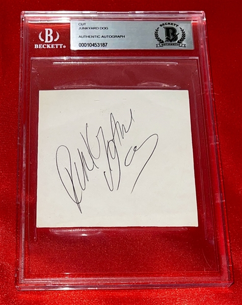 WWF Superstar "The Junkyard Dog" Signed 3.5"x 3.5" Cut Signature (Beckett/BAS Encapsulated)