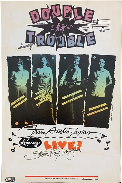 Stevie Ray Vaughan ULTRA Rare Signed 11.75" x 17.5" 1979 Concert Poster (Beckett/BAS Guaranteed)