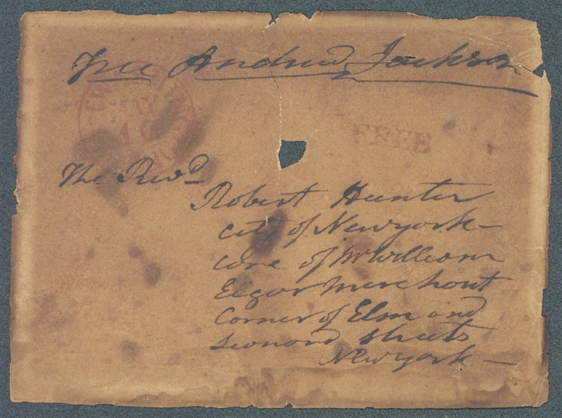 President Andrew Jackson Handwritten & Signed Free Frank Panel (JSA LOA)