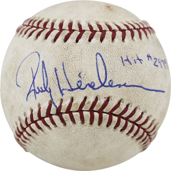 Ricky Henderson 2001 Game Used & Signed OML Baseball - Used for Career Hit #2979! (Henderson LOA & Beckett/BAS)