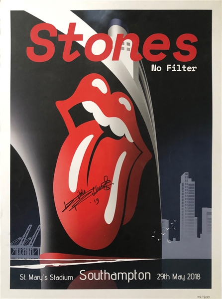 The Rolling Stones: Keith Richards Signed Concert Poster  - Southhampton, England, 5-29-2018 (Beckett/BAS Guaranteed)