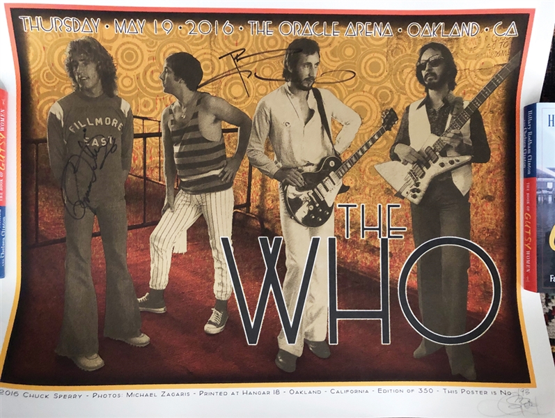 The Who: Pete Townshend & Roger Daltrey Signed Concert Poster :: Oakland, CA :: May 19, 2016