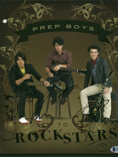 The Jonas Brothers Signed 9" x 12" Pocket Folder (Beckett/BAS)
