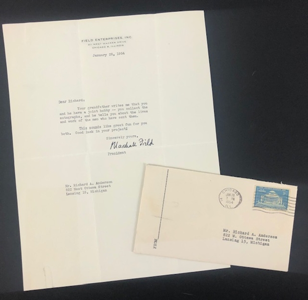 Letter signed by Marshall Field III (Beckett/BAS Guaranteed) 